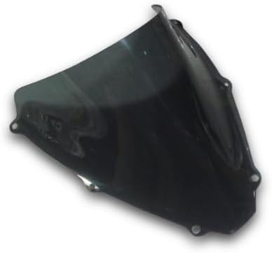 Motorcycle Double Bubble Windscreen Windshield Shield ABS Plastic Screen for 2006 2007 GSXR 600 750 K6 GSXR 600 750 K6 06 07(Black)