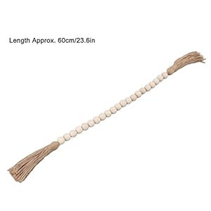 Farmhouse Beads 24in Wood Bead Garland with Tassels Rustic Country Decor Prayer Wall Hanging Bead Decoration for Gifts Ornamen Farmhouse Beads 24in Wood Bead Garland with Tassels Rustic Country Decor Prayer Wall Hanging Bead Decoration for Gifts Ornamen