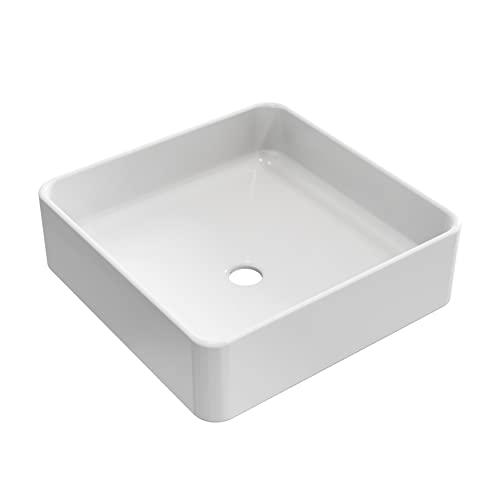 Baikal, Lavabo Cerámico Sobre Encimera. Lavabo Redondo. Ideal Para Poner Sobre Encimera De Muebles De Baño Y Todo Tipo De Aseos. Lavabo Sin Orificio Para Grifo 35 Cm Blanco Cuadrado Baikal, Lavabo Cerámico Sobre Encimera. Lavabo Redondo. Ideal Para Poner Sobre Encimera De Muebles De Baño Y Todo Tipo De Aseos. Lavabo Sin Orificio Para Grifo 35 Cm Blanco Cuadrado