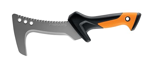 Fiskars Azada, También se puede utilizar como chuchillo, Incluye funda de nylon, Longitud de la hoja: 15 cm, Acero endurecido/plástico, Negro/naranja, 1051232