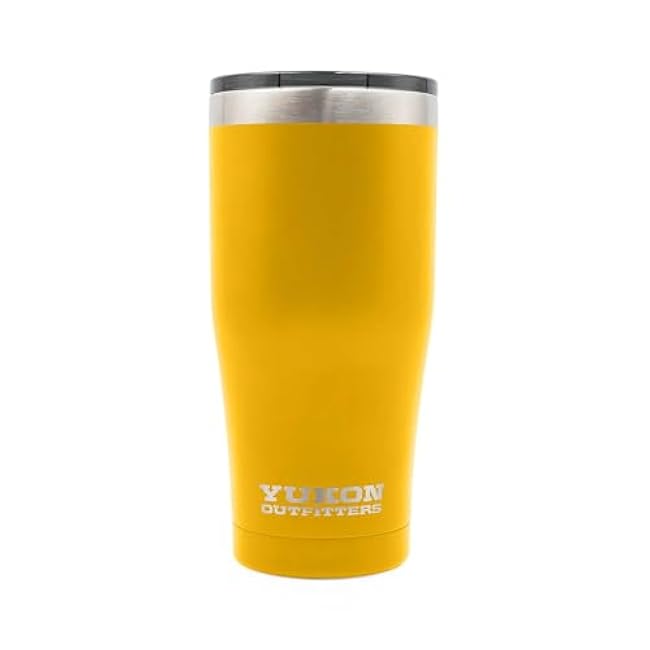 Yukon Outfitters Freedom High Grade 18/8 Corrosion-Resistant Stainless Steel Double Wall Vacuum Insulated Tumbler (20 oz/ 590ml) - 7.3 H x 3.4 Top dia. / 2.7 Bottom dia., Dad Bod - Navy