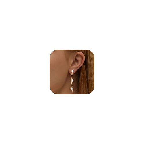 Kakonia Boucle D'oreille Clip,Perles Clips Oreilles Non Percées Argent Or Faux Piercing Hypoallergénique Cz Boucles Oreilles Clip Acier Inoxydable Boucle D...