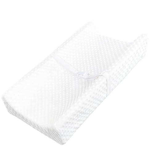 Image of YENING Small Changing Pad Mini 29 x 15 with Washable Cover Waterproof Baby Diaper Changing Pad for Dresser Table Pad White