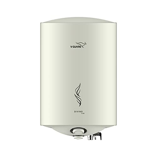 V-Guard Divino 3kW 15 Litre Water Heater | 33% Faster Heating | BEE 5 Star Rating for Energy Efficiency | Advanced 4 Level Safety Features | Suitable For Hard Water | 2 Years Warranty