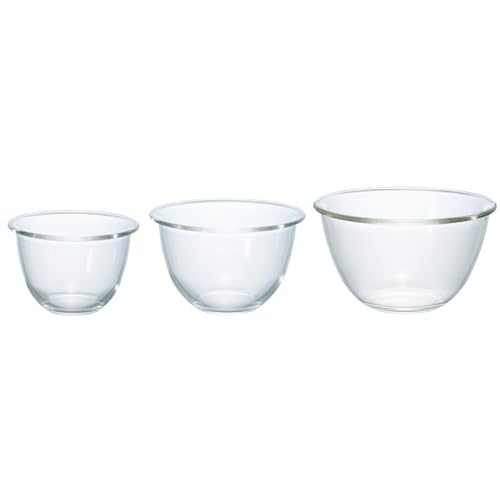 Image of HARIO MXPN-3704 Heat Resistant Glass Bowl, 30.4 fl oz (900 ml), 59.1 fl oz (1,500 ml), 78.6 fl oz (2,2