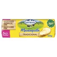 Mantequilla En Rulo de Central Lechera Asturiana (250g y 500g) Especial Repostería y Tradicional(Envío Refrigerado) (2 RULOS, Mantequilla Tradicional 500g)