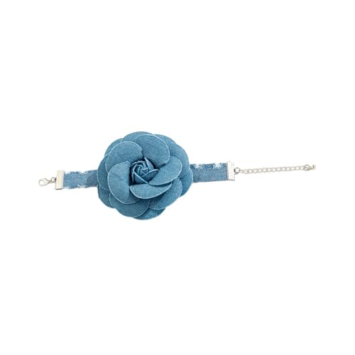 Zanthicia de brazalete para mujer, brazalete con dijes DIY, para fiesta, declaración de moda para ocasiones elegantes y diario, flores azules, diario, elegante y moderno.