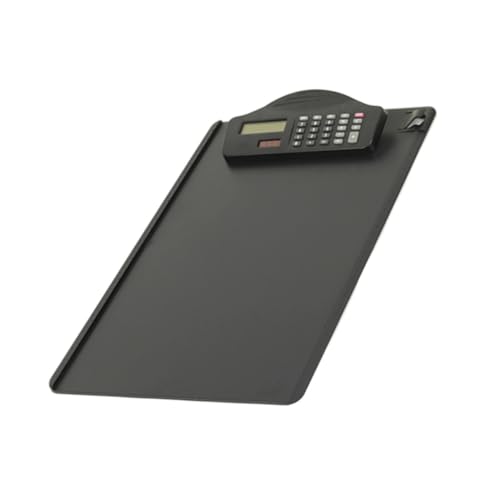 Image of Plastic A4 Clipboard with Calculator, Black Paper Holder