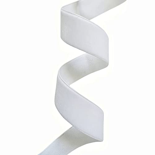 Image of QIANF Vintage White Velvet Ribbon, 1 Inch X 25Yd