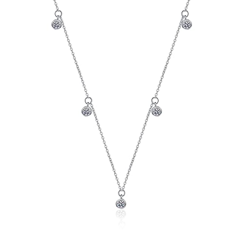 Collier moissanite 0,5 CT pour femme en argent 925