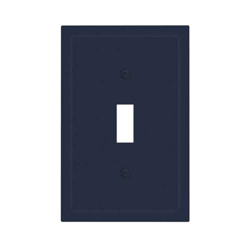 JKJDUA Decorative Light Switch Cover Plate Dark Navy Blue 1 Gang Single Toggle Wall Plates Electrical Outlet Covers Switch Plate Covers Polycarbonate Faceplate for Bedroom Kitchen Home Decor