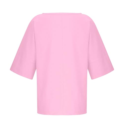 Teen Girls 3/4 Length Long Sleeve Tops Kids Curve Hem Side Slit Solid Tunic Blouse Children Cotton White Baby Tee3