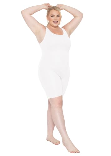 Image of STRETCH IS COMFORT Womens Plus Size Tank Unitard Athletic Rompers For Women