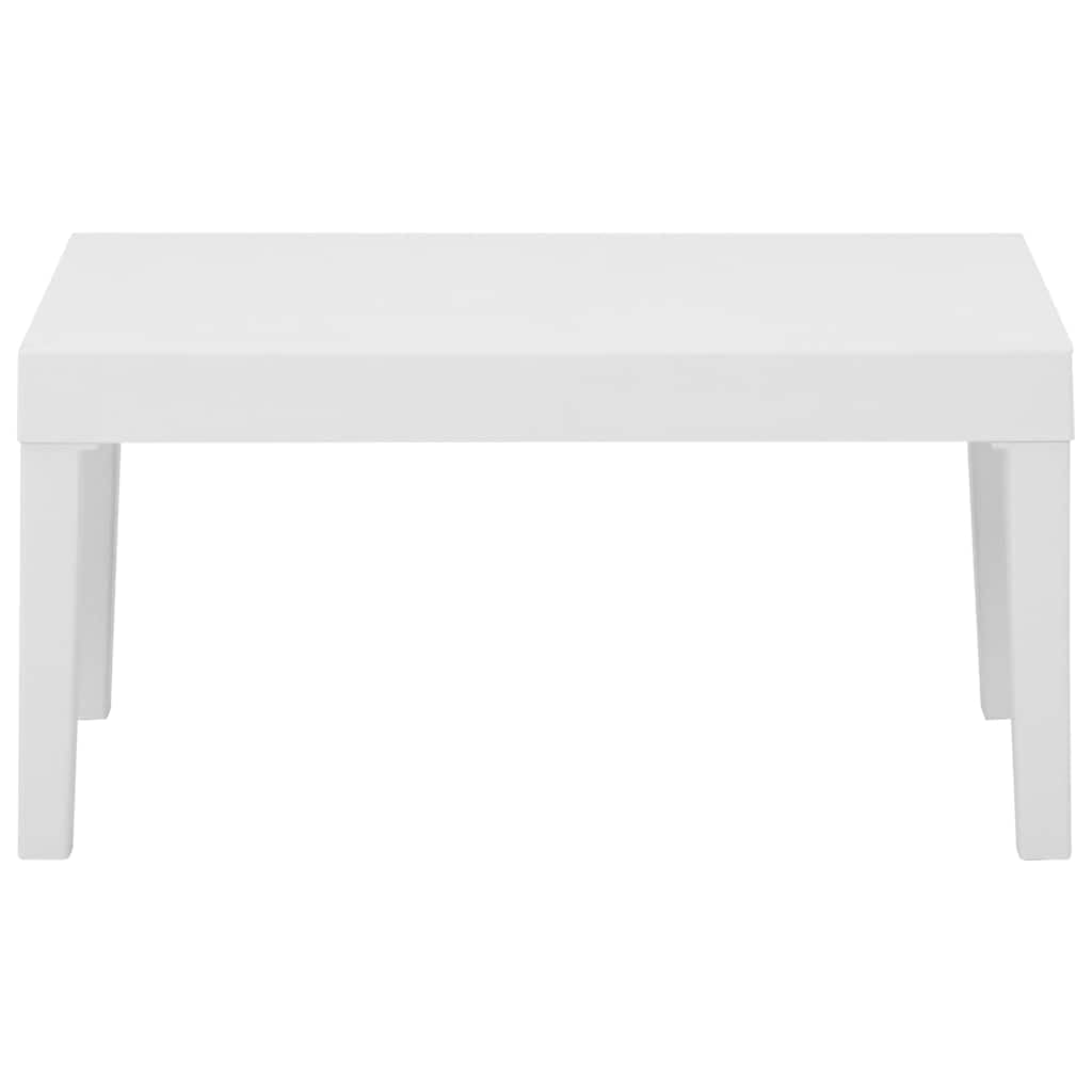 Tavolino da Giardino in Plastica Bianco 65x65x33cm | Tavolo basso quadrato ideale per arredare balcone, terrazzo o bordo piscina. Struttura leggera e facile da spostare.