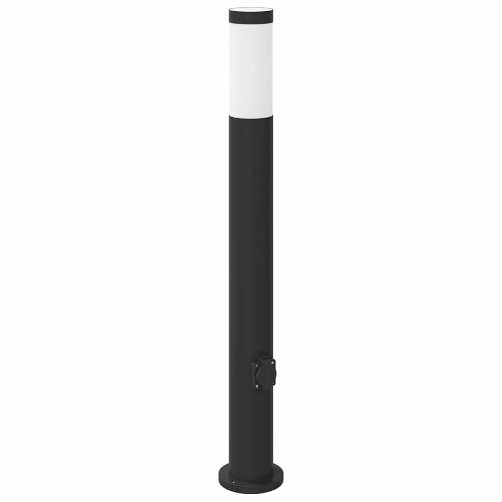 Latarnia świetlna z gniazdkiem 80 cm, stal nierdzewna, IP44