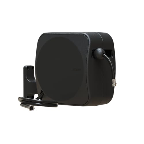 Image of Aquor Retractable Garden Hose Reel, 80ft x 5 /8 inch Retractable Water Hose Reel, Automatic Rewind with Wall Mount, 180 Swivel, Heavy-Duty UV-Resistant Casing (Charcoal)