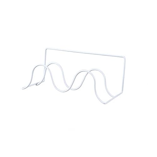 Ciieeo Double Layer Wall Mount Shoe Rack for Slippers Heavy Duty Organizer Space Saving Storage for Smooth Surfaces Easy Installation with Self Adhesive Hooks White