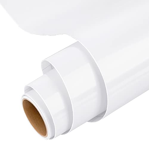 IModeur Glossy White Permanent Vinyl Roll - 30.5 x 153 cm Adhesive Vinyl for Mug Cup Window & Home Decor and Other DIY Projects