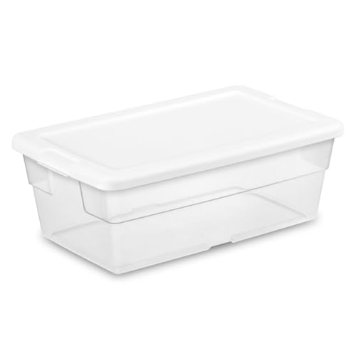 Image of Sterilite 36-Pack 6 Quart Storage Box, Stackable Clear Plastic Bins with Snap-On Lids - Heavy-Duty Organizing Containers for Closet, Bathroom, and Office