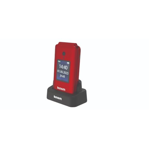 BINOM - Téléphone pour sénior X3 4G clapet Rouge