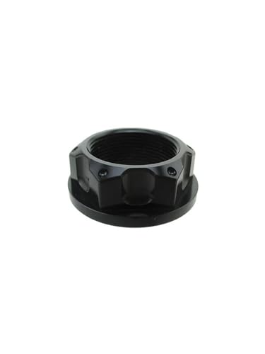 Écrou de tige de direction M24 x 1 en aluminium noir pour moto