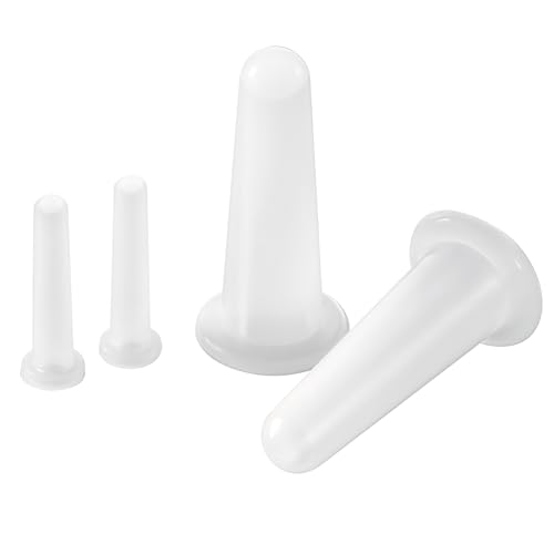 Facial Cupping Therapy Set - 4Pcs Silicone Vacuum Massage Cups for Face and Eye Anti-Cellulite Skin Care Tool for Sculpted and Toned Facial Contours Safe and Easy to Use Portable for Spa
