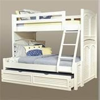 American Woodcrafters Cottage Traditions Solid Wood Twin Over Full Bunk Bed in Eggshell White
