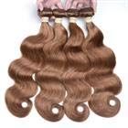 Brazilian Wavy Hair 3 Bundles Body Wave Real Human Hair Weave Weft Remy Hair Extensions Golden Brown #30 Color 3 Pieces Pack 300 Grams (14 14 14 Inches)
