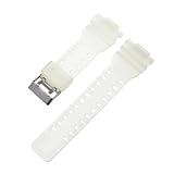 IKNJOIGWO Compatibile con Casio GA-100/110/120/140/200/400/700/800 GD-100/110/120 G-8900 Cinturino di ricambio in silicone da uomo in resina(Half Transparent)