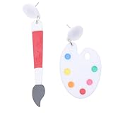 COMPUKAS Pendientes Colgantes en Acrílico Blanco de Pincel Creativos para Mujer Diseño y Estilo de Moda para Fiesta de Cena y Compromiso