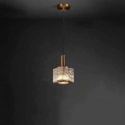 Lámpara de barra y cabecera en cristal cuadrado dorado moderno 2