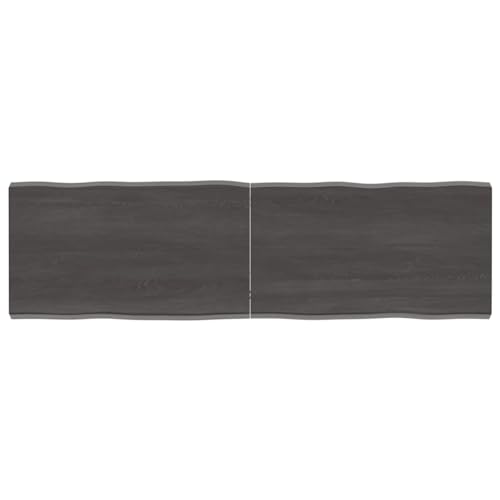 LAPOOH Tablero de mesa gris oscuro, 140 x 40 x 4 cm, madera maciza de roble tratada, borde vivo, muebles, accesorios de mesa, tableros de mesa-364028