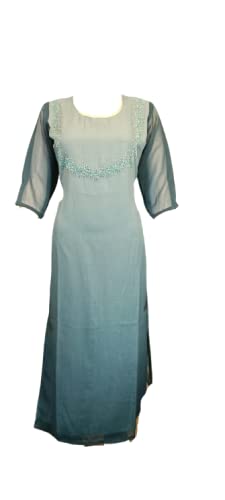 Women’s Casuals gorjett Cloth Hand Made Work desighn Sky Blue (Medium)