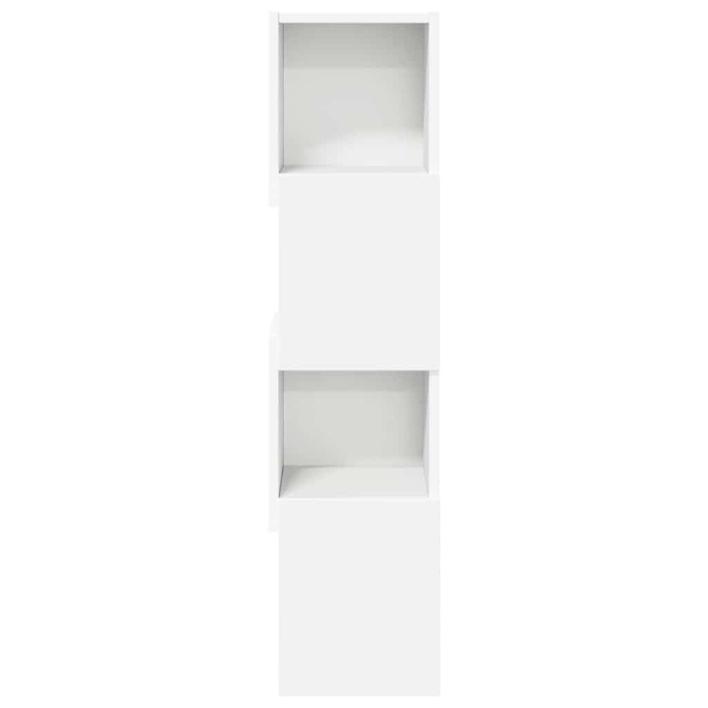 Armadio angolare 25,5 x 25 x 102 cm in legno con 4 ripiani