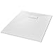 vidaXL Bac de Douche Receveur de Douche Rectangulaire Salle de Bain Maison Intérieur Trou de Drain Standard de 9 cm SMC Blanc 100x80 cm