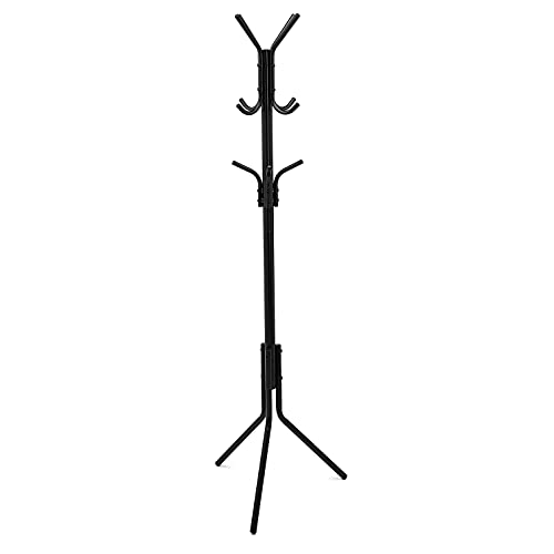 Amazon Basics Mantel-und Kleiderständer aus Metall, 49.5 x 49.5 x 169 cm (L x W x H), Schwarz – Ansicht 2