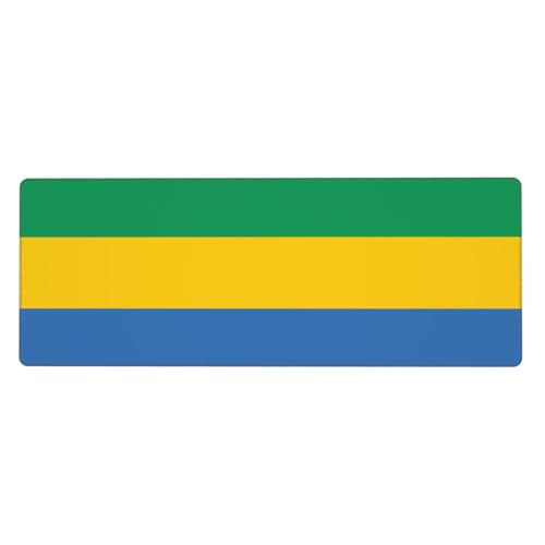 KKAFGBV Grand tapis de souris de jeu imprimé drapeau gabonais - 11,8 x 31,5 pouces antidérapant et imperméable pour clavier, ordinateur