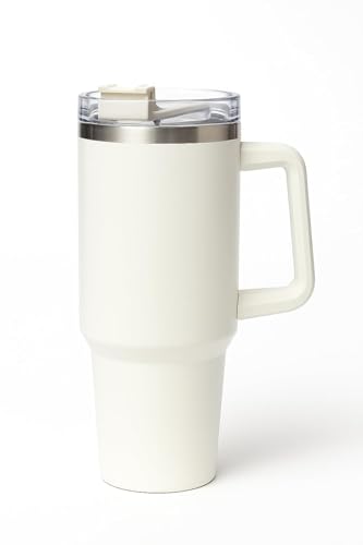 Image of Nestara Stainless Steel Tumbler - 1200ml, Leakproof Water Cup with Handle, Lid & Straw for Hot & Cold Drinks, Coffee Mug for Gym, Travel, Office & Outdoor (Blue)