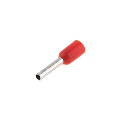 SeKi Other End Ferrules ISO 1.0 mm², Red, Pack of 100, 1,0mm²