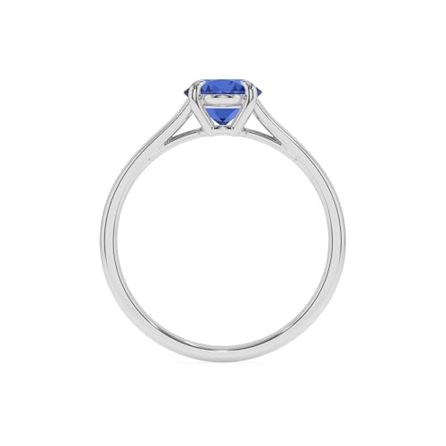 Lab Grown Blue Sapphire Oval Solitaire Engagement Rings for Women in Silver/Gold, September Birthstone Jewelry Gifts for Her Birthday, Anniversary, Wedding, Christmas, Mothers Day, Valentines4