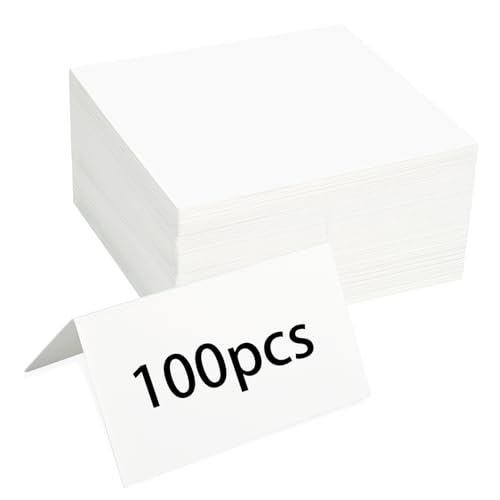 100-Pack Place Cards for Table Setting &ndash; 3.5'x2' Thick Cardstock Tent Cards