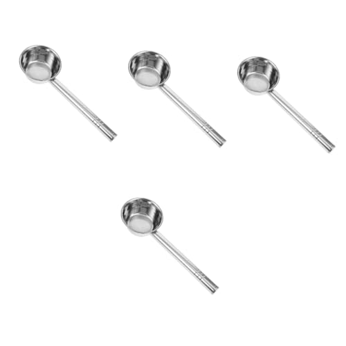 HIAKDOFT 4 Piezas cucharón de agua Reemplazo de tapón de baño de empuje maceteros limpiador equipo salida cucharas Utensilios de cocina conveniente cuchara de agua Acero inoxidable Silver
