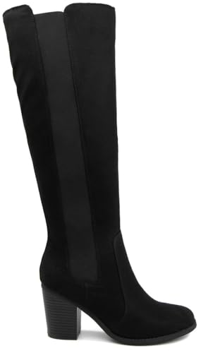 Sugar Women's Riding Boots Heeled Knee High Boot with Tall Shaft2