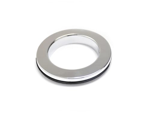 Kit 30 Pares Ilhós de Cortina Quadradado ou Redondo para Varão de 28mm Grosso Cromado (Redondo Croma
