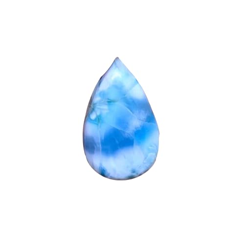 Larimar cabochon en vrac gemme naturelle poire 32x20x8mm pour fabrication de bijoux DIY