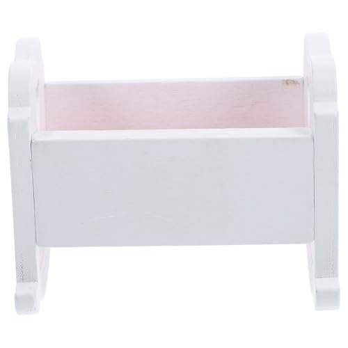 Abaodam Cama Cuna Casa De Muñecas Cama De Casa De Muñecas Equipo Casa De Juguete Cuna De Casa De Muñecas Cama De Muñeca Mini Cuna De Muñecas Mini Cama De La Casa Miniaturas Madera