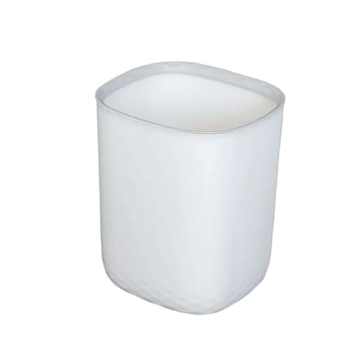 Caneca de basura blanca cilíndrica grande para hogar