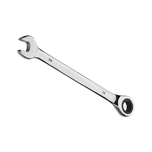 Vokenforu 10mm Ratchet Spanner, Ratcheting Combination Wrench, Hardened Chrome Vanadium Steel Open End Spanner Metric