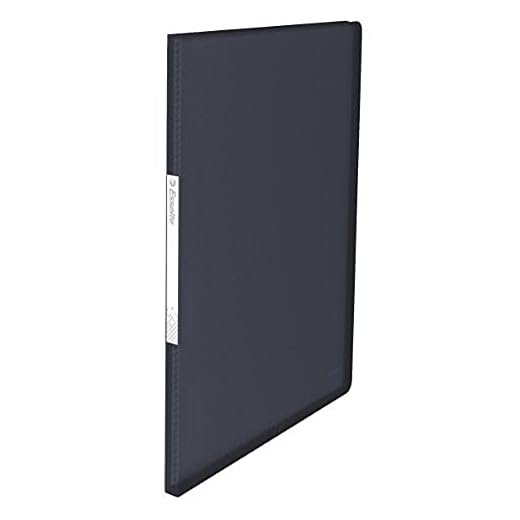 Esselte Carpeta de fundas, A4, 40 fundas, Capacidad para 80 hojas, Fundas transparentes, Tapas flexibles, Negro VIVIDA, Gama VIVIDA, 623999