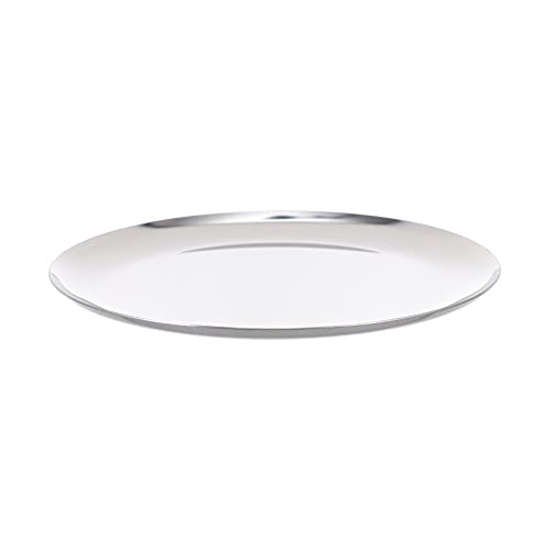 IMIKEYA Acier Inoxydable Bijoux Plateau Argent Métal Plateau Rond Plaque Plateau De Maquillage Organisateur de Fruits Plateaux Plateau de Service Cosmétiques Bijoux Organisateur pour pour Cover